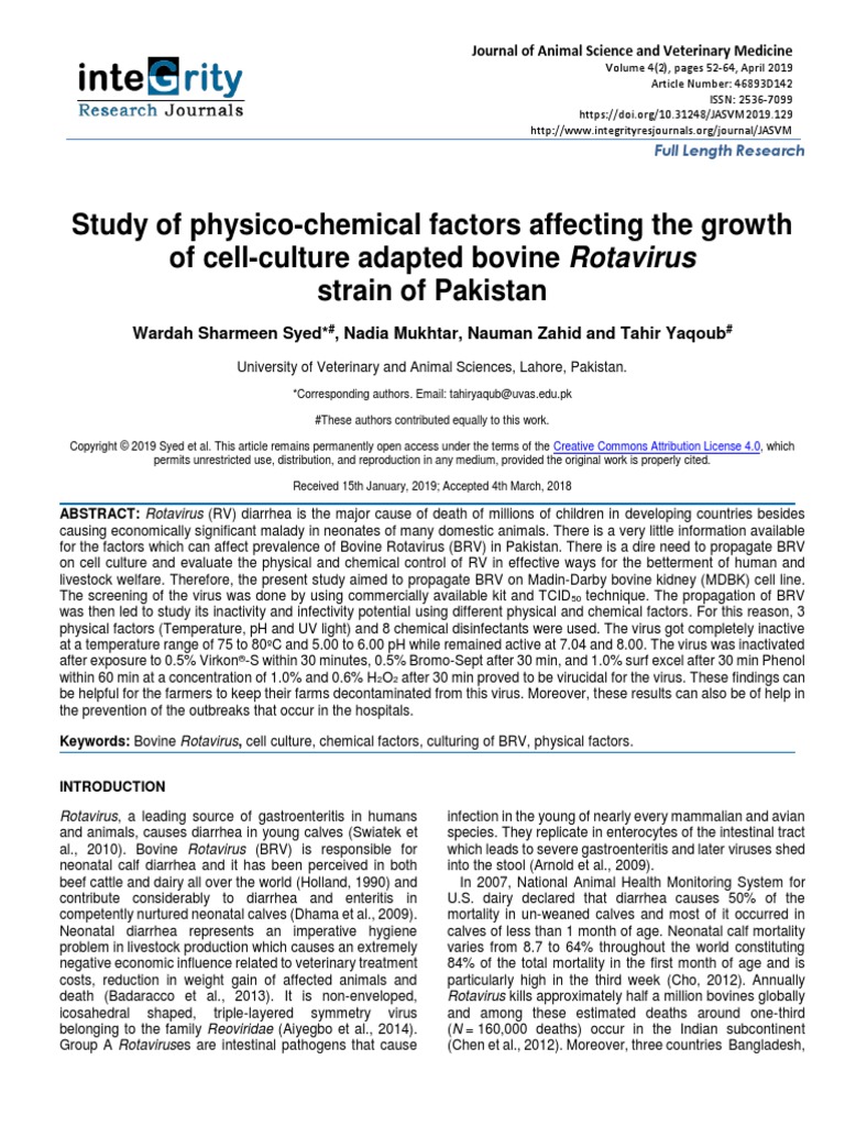 Study of Physico-Chemical Factors Affecting The Growth of Cell-Culture ...