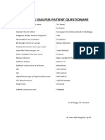 Travelling Dialysis Patient Questionare: Laborat/ Laboratory Value: Terlampir