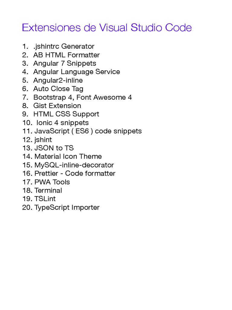 4.2 Visual Studio Code - Extensions PDF | PDF | Software Development ...