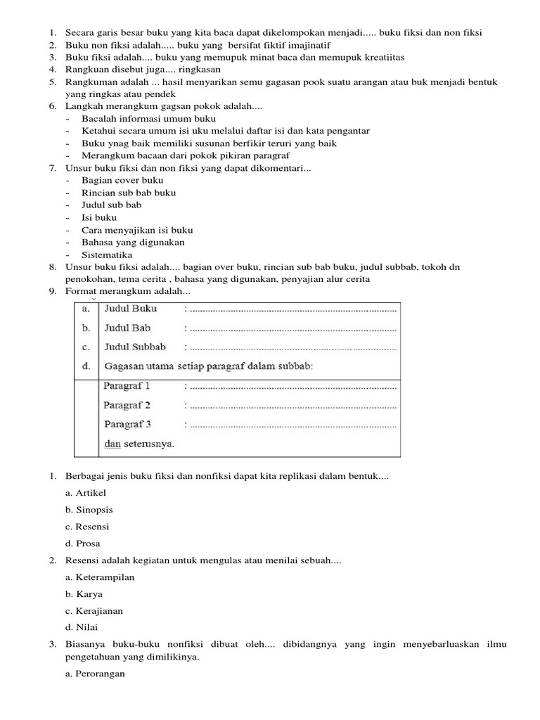 Soal Bahasa Indonesia