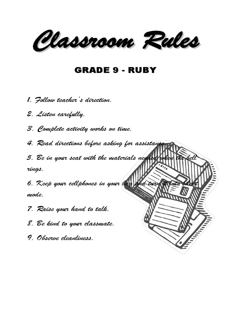 Class Rules | PDF | Language Arts & Discipline
