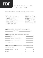 Residential Sevice Load Worksheet For Electrical Vehicle Charging System PDF