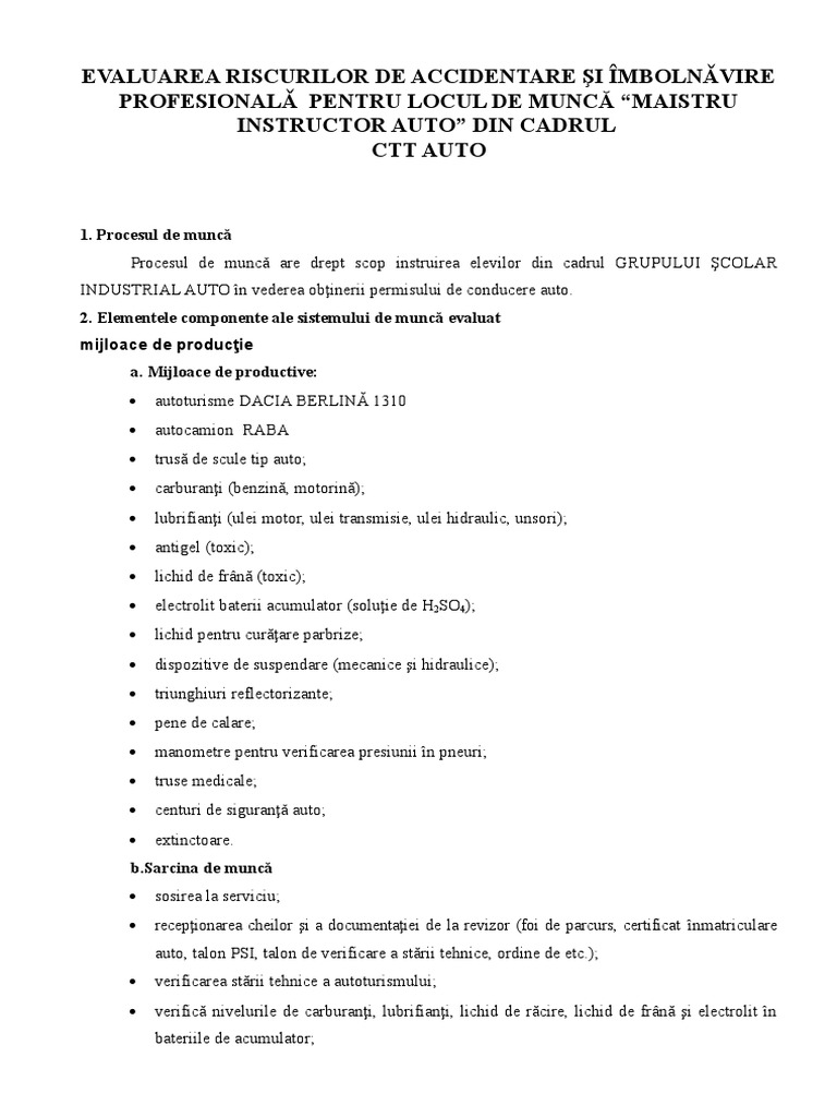 Evaluare Instructor Auto | PDF