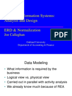 FIS 431/631 Financial Information Systems: Analysis and Design ERD & Normalization