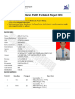 Bukti Pendaftaran PMDK Politeknik Negeri 2018: Data Diri