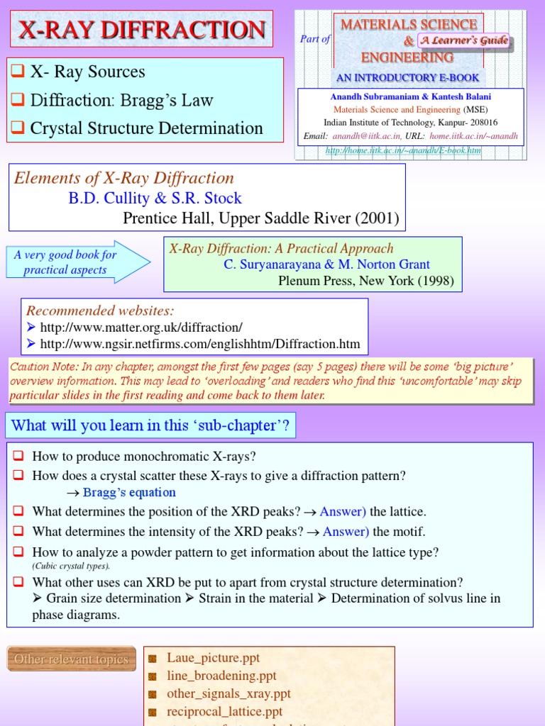 X Ray Diffraction | PDF | X Ray Crystallography | Diffraction