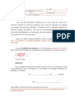 Modelo de Reclamación Listados Provisionales Oposición 2019