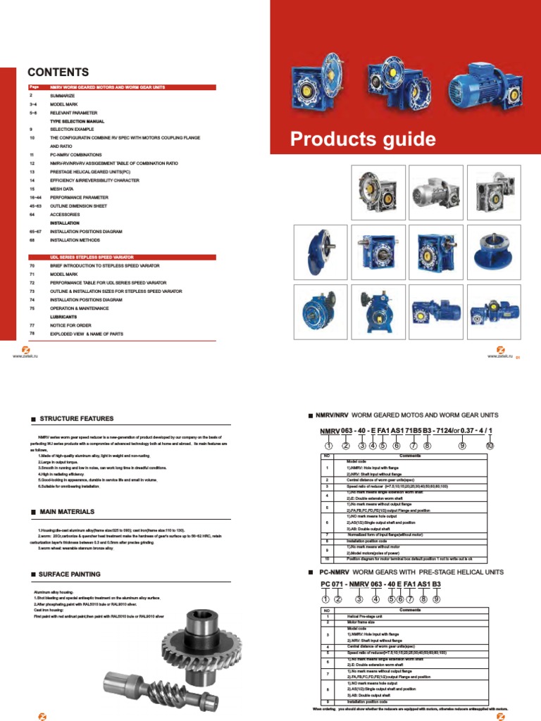 NMRV Worm Gear Motor Catalogue PDF Gear Transmission (Mechanics)