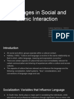 Languages in Social and Ethnic Interaction