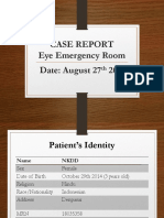 Case Report Eye Emergency Room Date: August 27 2018