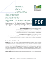 Artigo RBPO 2018 - Desenvolvimento, Territorialidade e Cultura - E Experiência de Sergipe em Planejamento Territorial Nos Anos 2007-2013