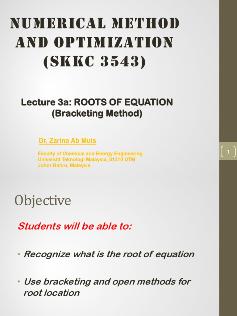 Lecture 3a - ROOT Bracketing Meth - Elearning 270217 PDF | PDF ...