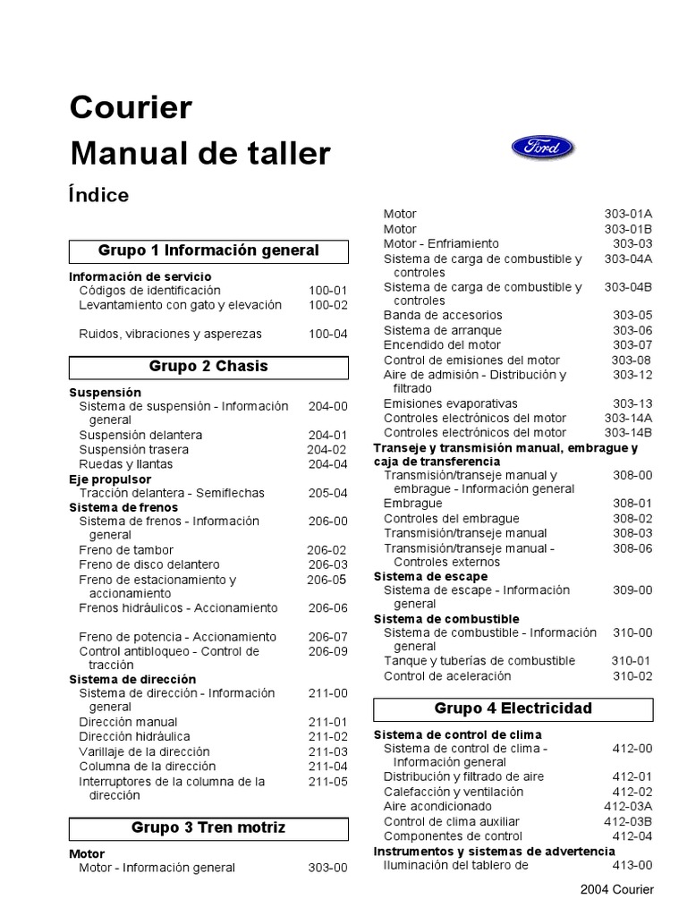 2000 FORD COURIER WORKSHOP MANUAL FREE DOWNLOAD visual data 4