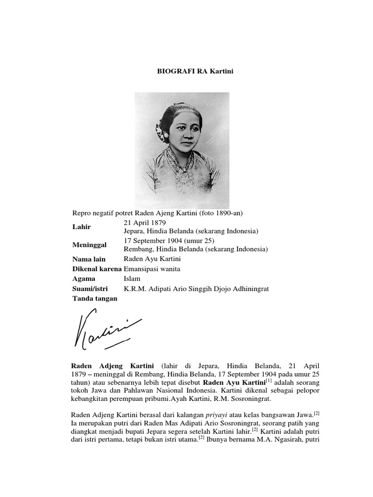 Biografi Ra Kartini