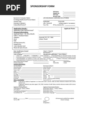 Sponsorship Form