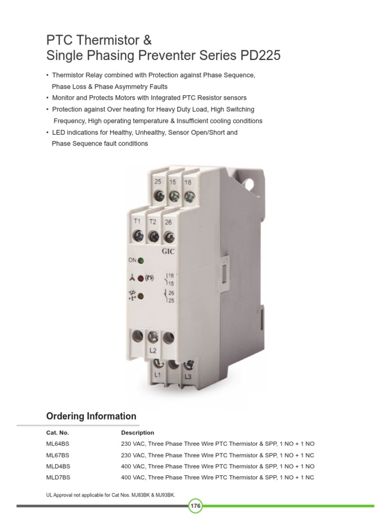 PD225 PTC Thermistor Preventer Guide | PDF | Relay | Power Supply