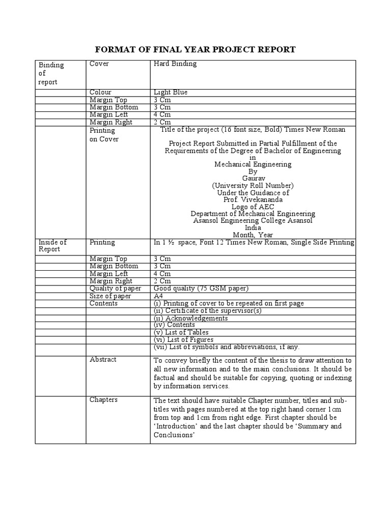 Engineering Project Report Guide | PDF | Science | Engineering