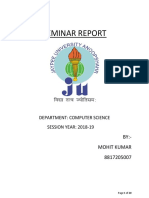 Seminar Report: Department: Computer Science SESSION YEAR: 2018-19