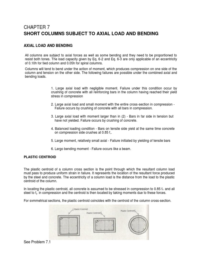 Short Columns Subject To Axial Load and Bending | PDF | Bending | Column