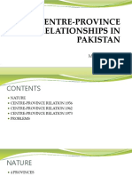 Centre Province Relations Pakistan 1973