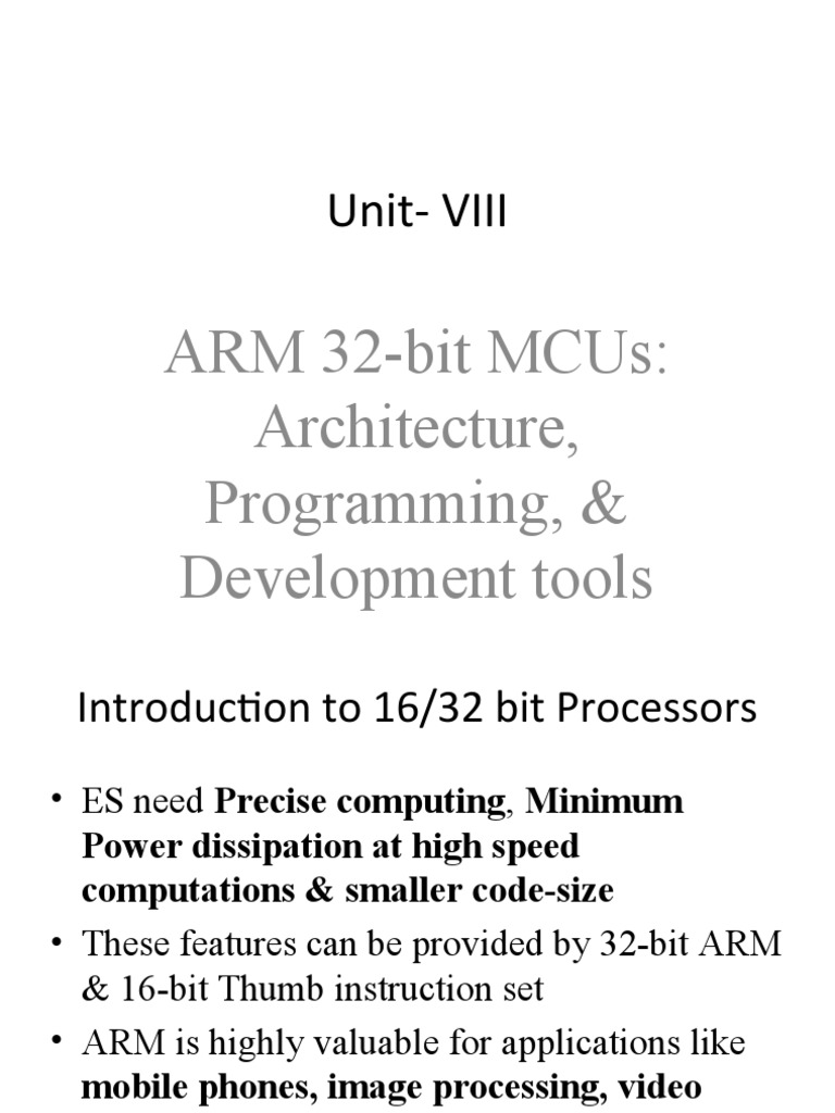 ARM 32bit MCUs An Overview of Architecture, Programming, and