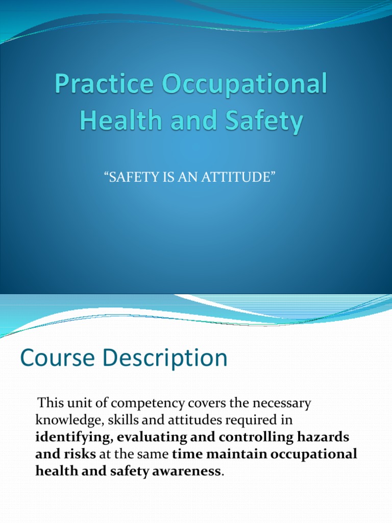 Occupational Health & Safety Essentials | PDF | Personal Protective ...