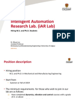 Intelligent Automation Research Lab. (iAR Lab) : Hiring M.S. and Ph.D. Students
