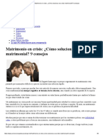 Matrimonio en Crisis - ¿Cómo Solucionar Una Crisis Matrimonial - 9 Consejos