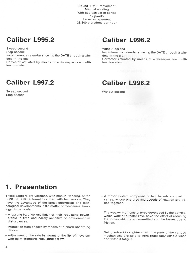 290 - Longines L995.2, L996.2new | PDF