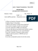 IV B.Tech - II Semester - Regular Examinations - March 2018: Biometrics