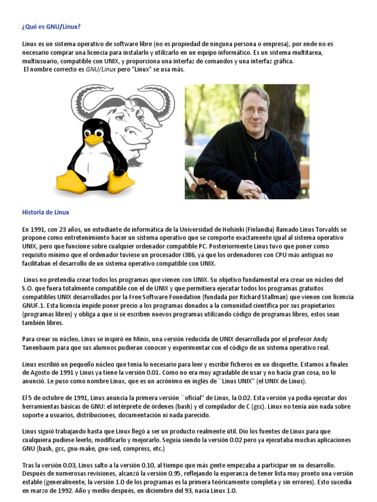 Gnu Linux | PDF | Distribución de Linux | Unix