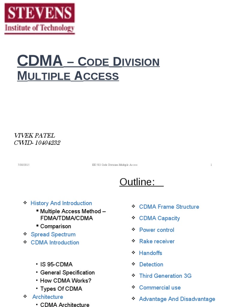 Overview of CDMA Technology and Standards | PDF | Channel Access Method ...