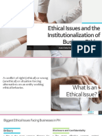 Ethical Issues and the Institutionalization of Business Ethics
