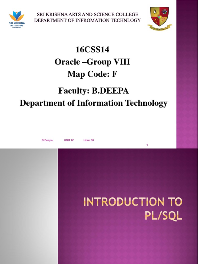 PL/SQL Fundamentals and Benefits Guide | PDF | Pl/Sql | Sql