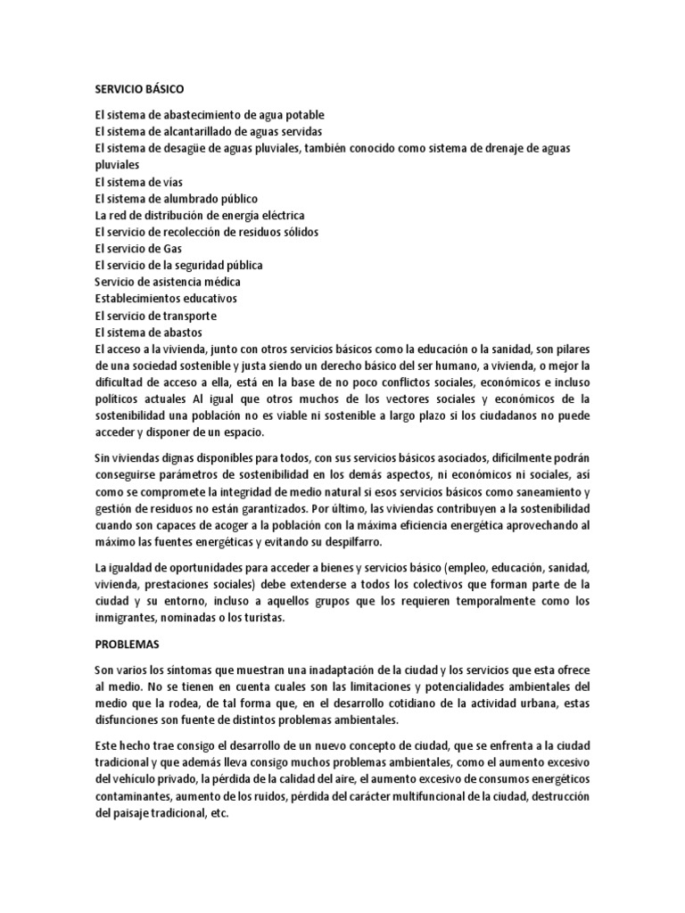 Importancia de los Servicios Básicos | PDF | Sustentabilidad | Residuos