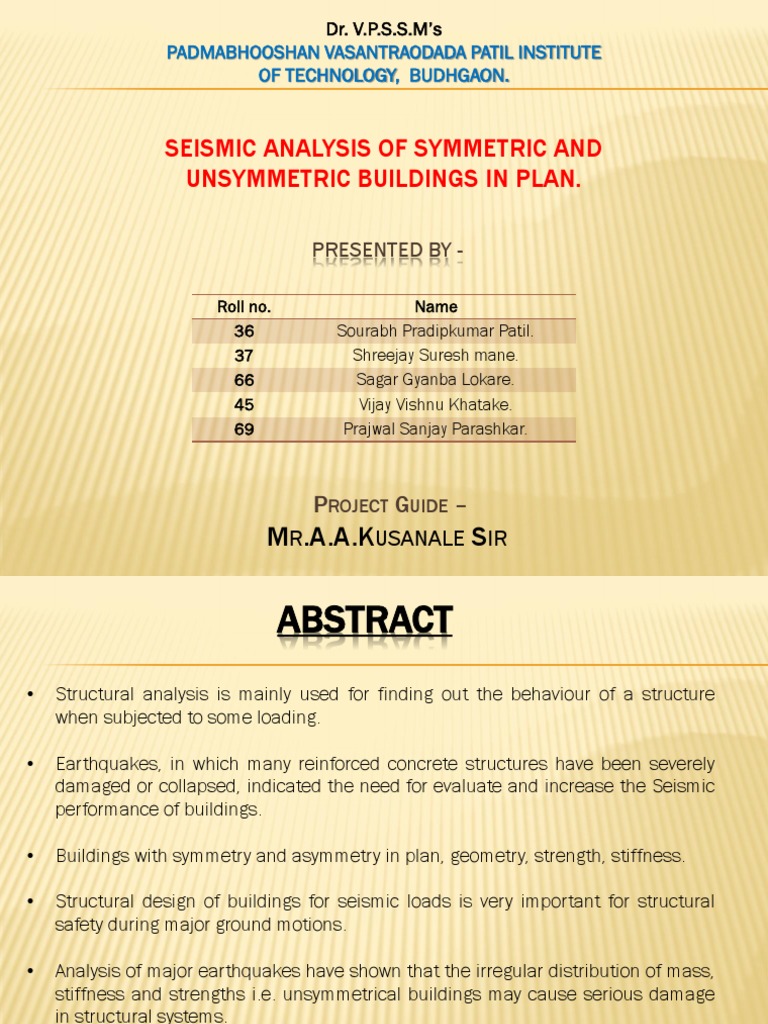 Seismic Analysis of Asymmetrical Buildings | PDF | Seismology ...