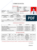 CURRICULUM VITA FOR OILER POSITION