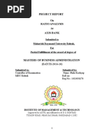 Project Report On Ratio Analysis at Axis Bank
