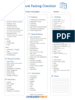 Printable Travel Packing List PDF