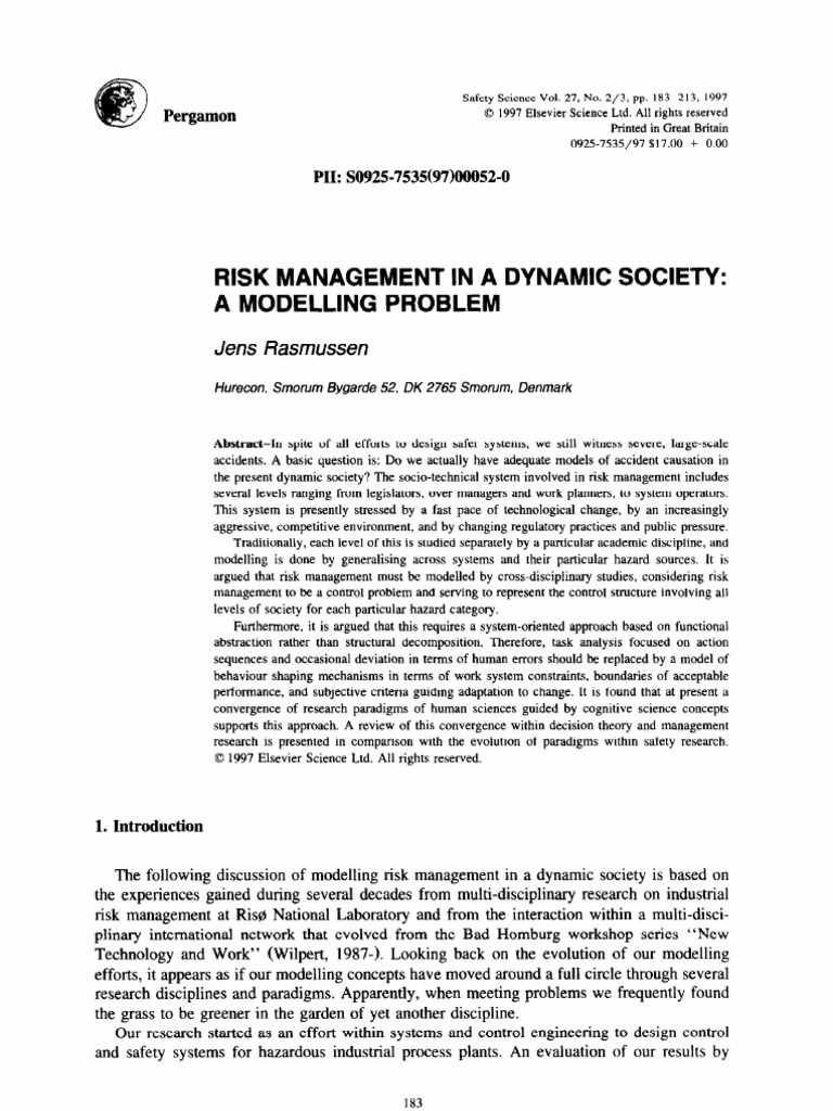 Dynamic Risk Management Modelling | PDF | Risk Management | System