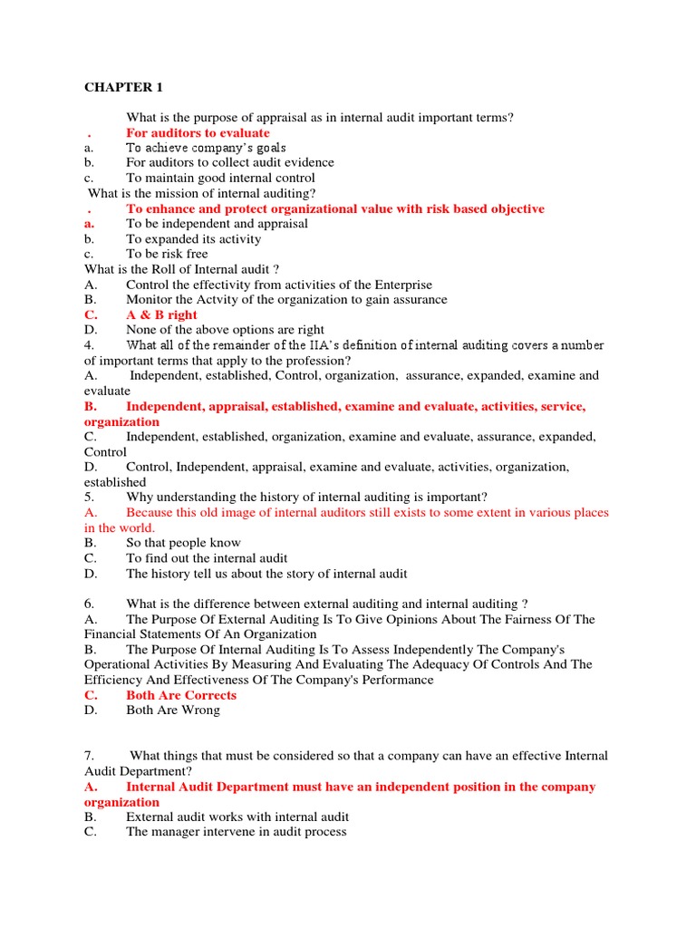 Soaaallll Docx Internal Audit Internal Control