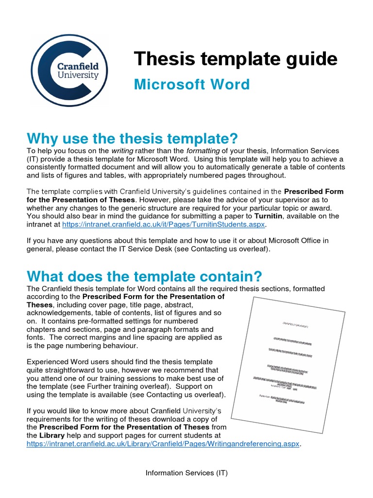 Thesis Template Guide: Microsoft Word | PDF | Microsoft Word | Thesis