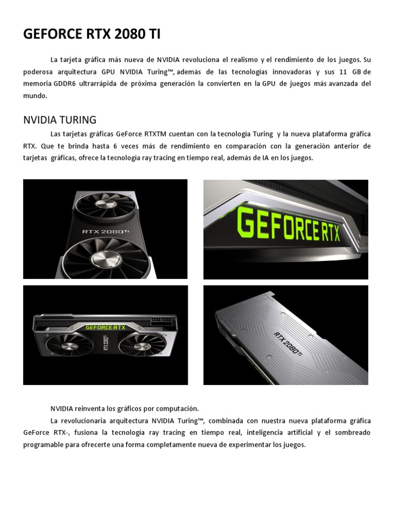 Geforce RTX 2080 Ti | PDF | Unidad de procesamiento gráfico ...