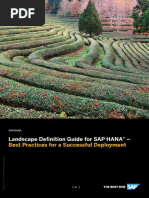 Landscape Definition Guide For SAP HANA® - : Best Practices For A Successful Deployment