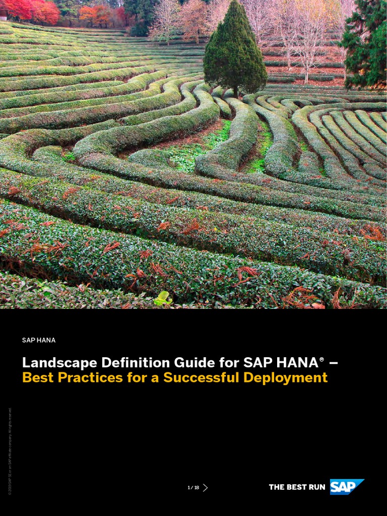 Landscape Definition Guide For SAP HANA® - : Best Practices For A ...