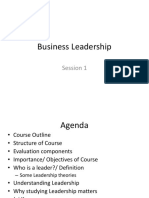 Business Leadership: Session 1