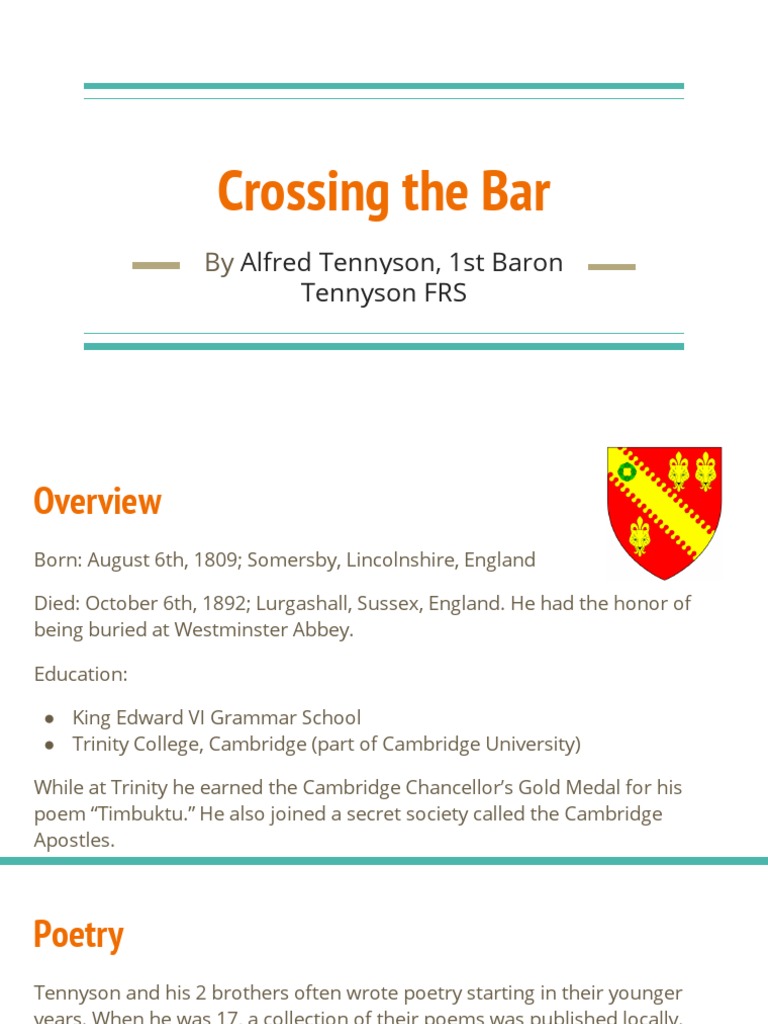 Crossing The Bar PDF Poems Poetry