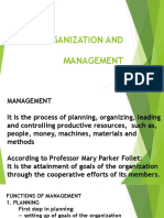 ORGANIZATION AND MANAGEMENT: KEY CONCEPTS
