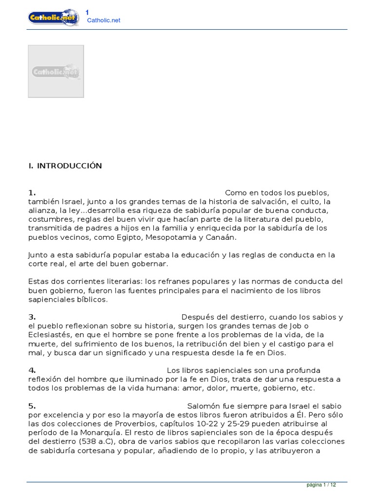 Libros Sapienciales PDF Libro de trabajo Libro de proverbios