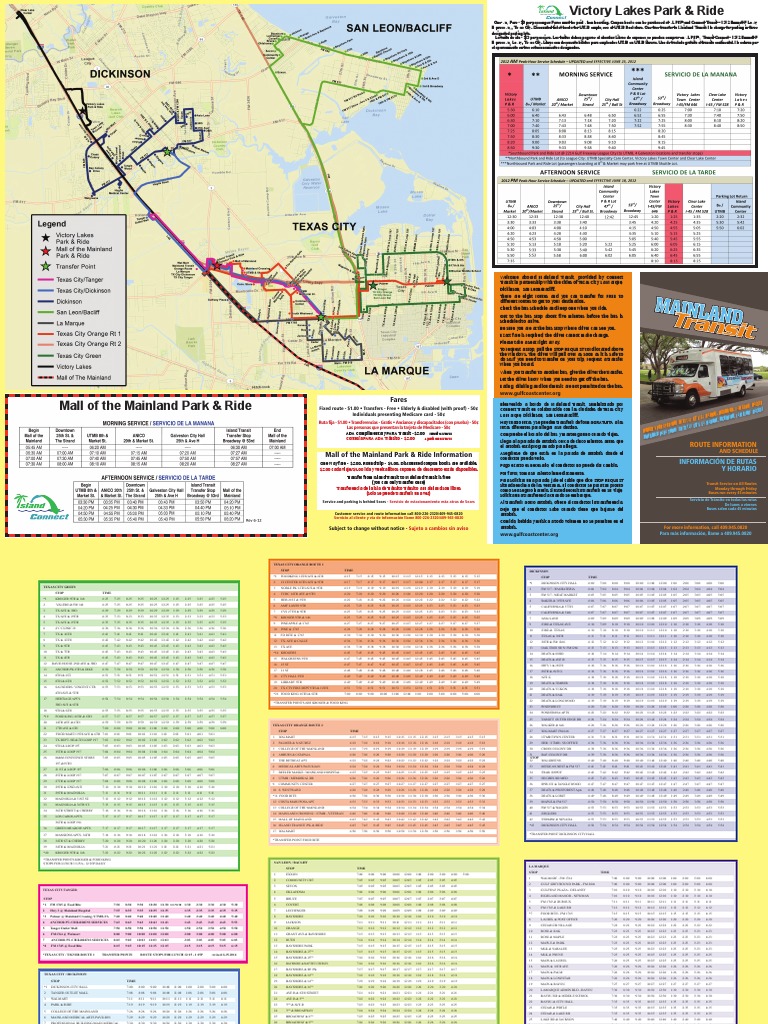 Connect Transit Mainland Schedule Map 2014 PDF PDF Public Transport Land Transport